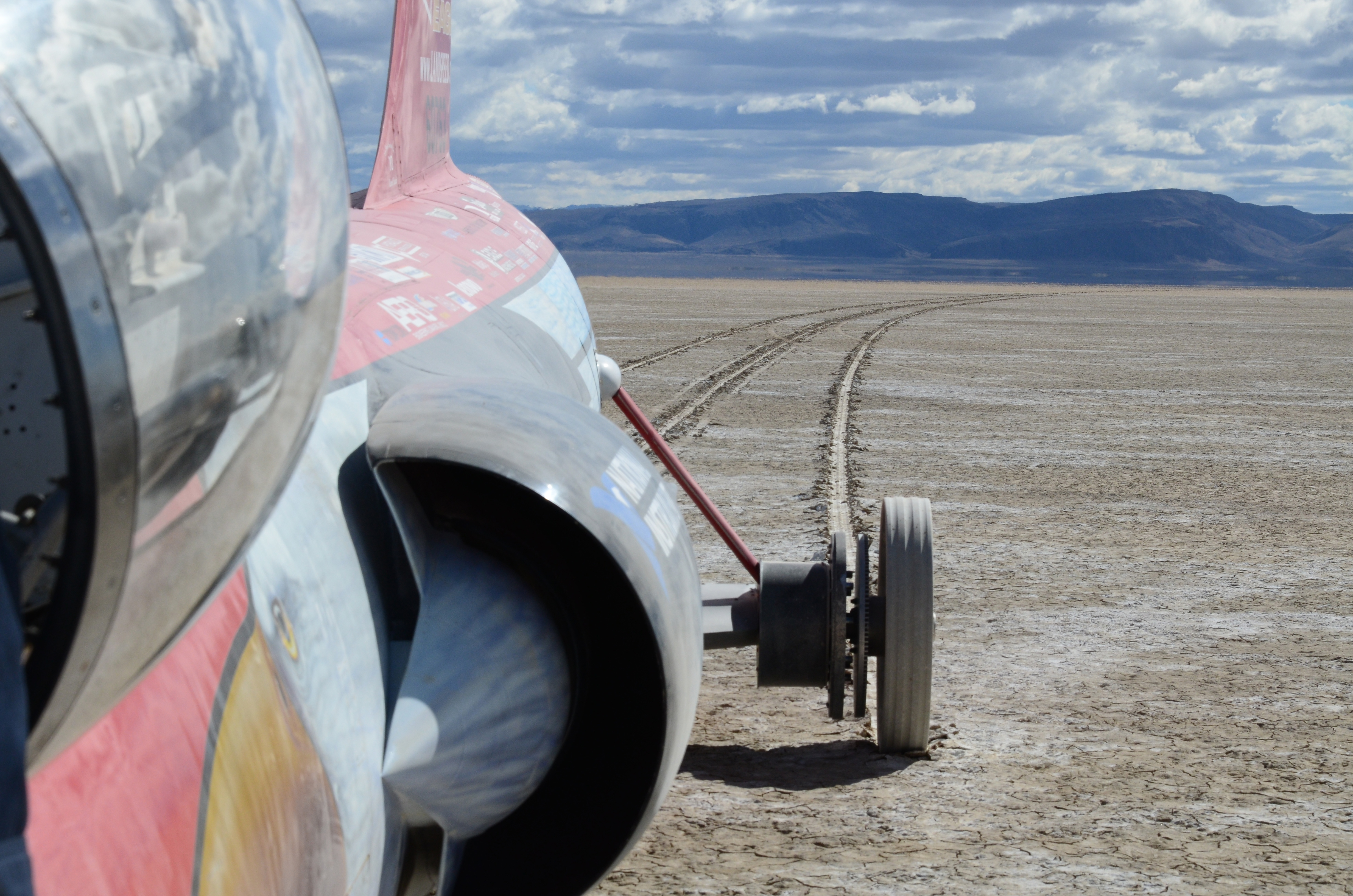 The quest for speed is a balancing act between keeping the jet-powered car from taking flight, while also preventing it from sinking into the desert.