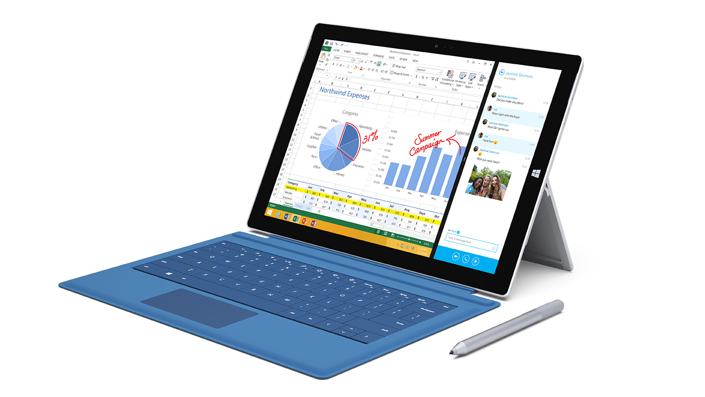 Surface with keyboard