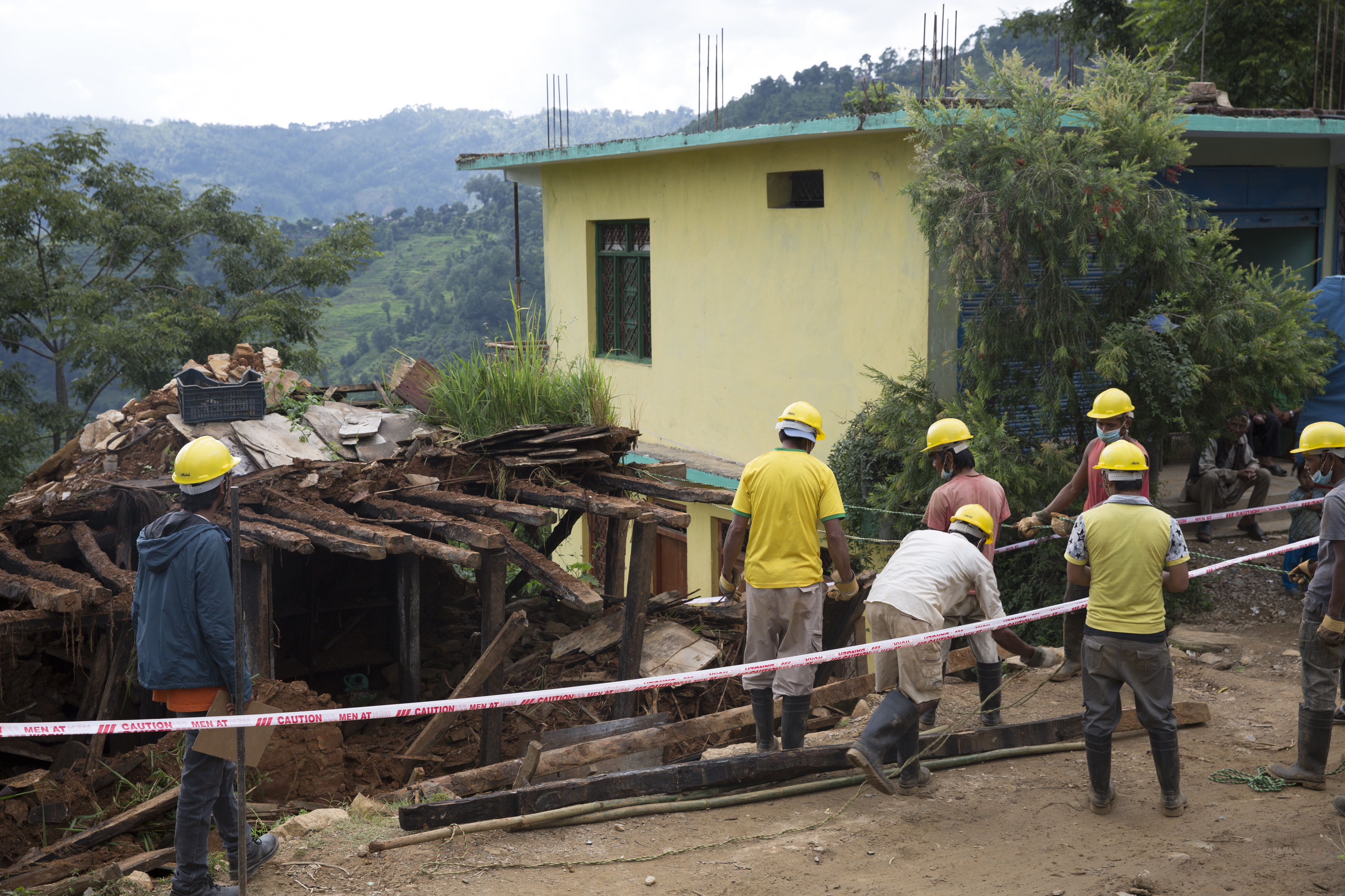 A demolition underway in the Sindhupalchowk District.