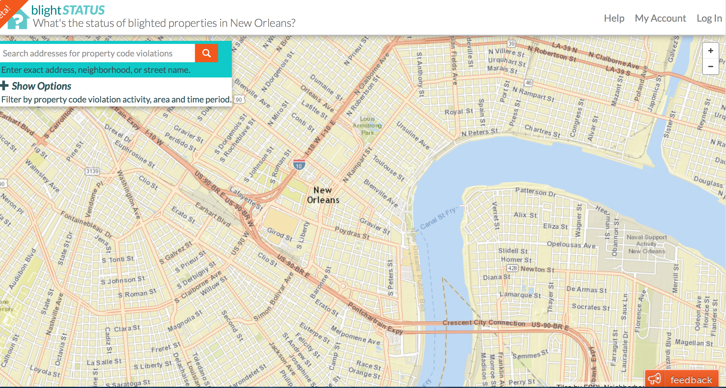 A screenshot of BlightStatus, now called Civic Insight, created by Code of America volunteers. The app “literally put New Orleans residents and local officials on the same page, the same Web page,” about post-Katrina reconstruction, says Jennifer Pahlka. “It helped change the conversation, so they were talking constructively about what they could do, instead of fighting about what was going on.”