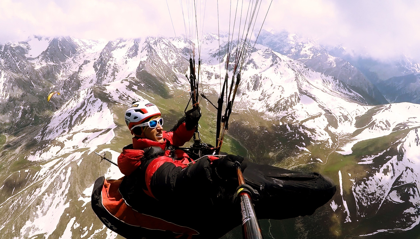 Martin Štourač paragliding in the Eastern Tian Shan Mountains, Kyrgyzstan