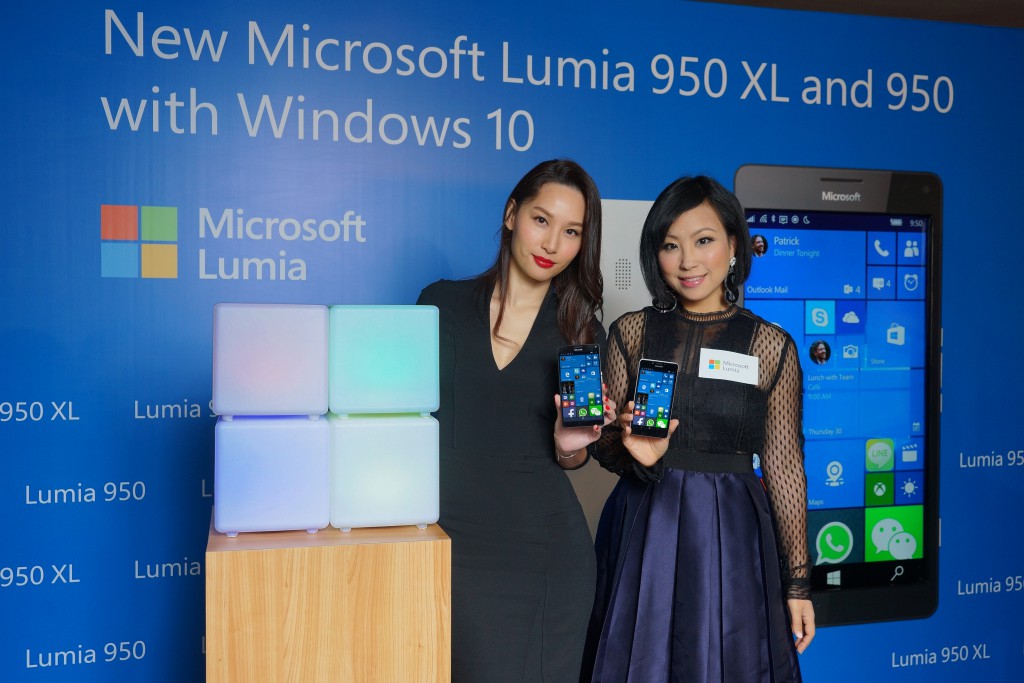 Famous artists Kate Tsui and Harriet Yeung attended the launch of Microsoft Lumia 950 XL and Lumia 950, and demonstrated the enhanced security feature of logging in using iris scanning whilst showcasing continuum for productivity.