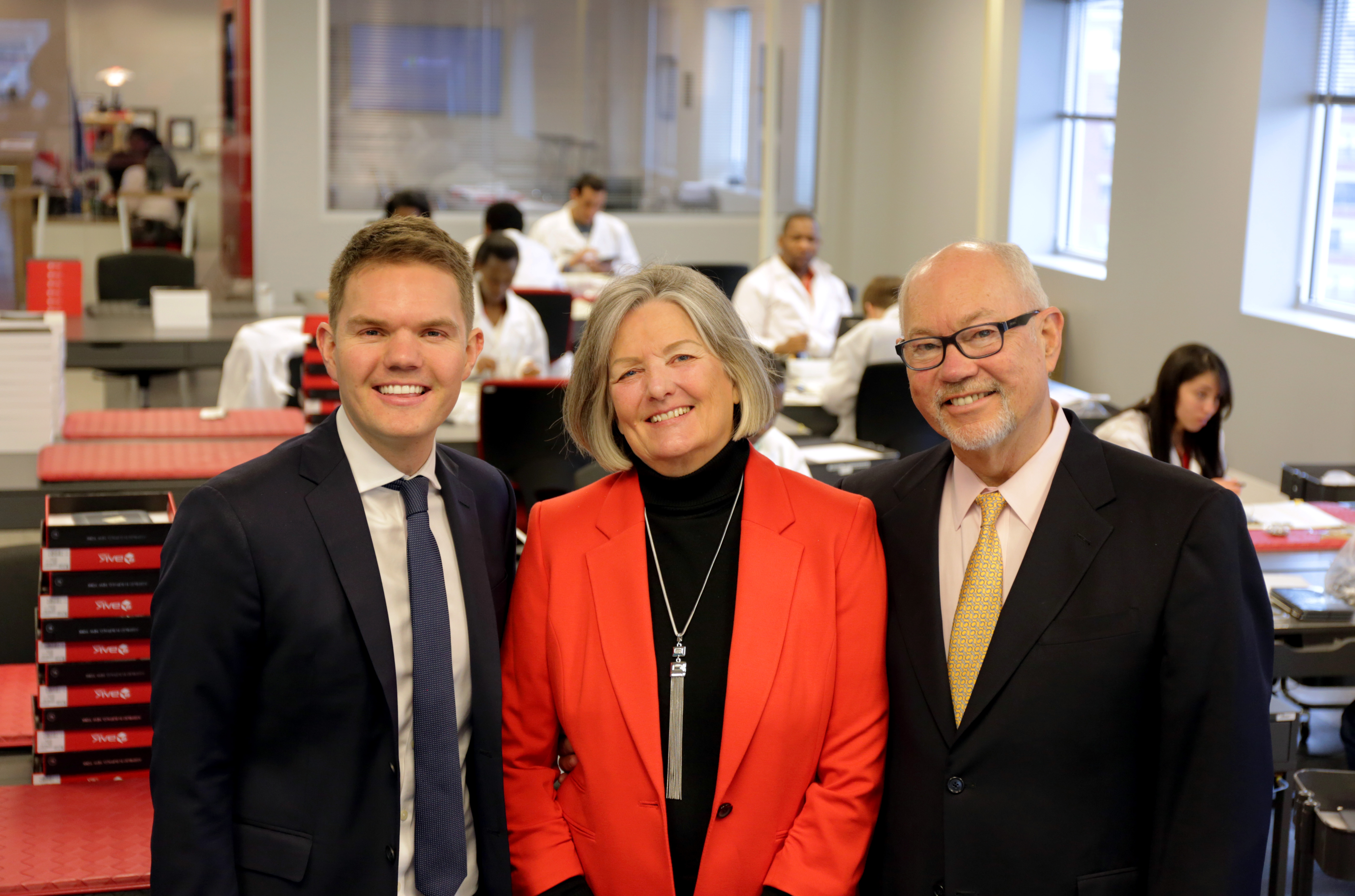From left to right: Co-Founders Christian Bak, Ulla Bak, and JP Bak in the clean room at BAK USA.