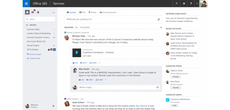 Discovery Feed - Yammer