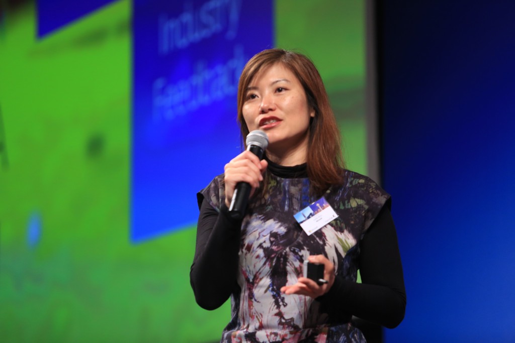 Ms. Joelle Woo, Director, Business Development & Developer Experience, Microsoft Hong Kong gave the opening speech to kick off the Imagine Cup 2016 Hong Kong Final.