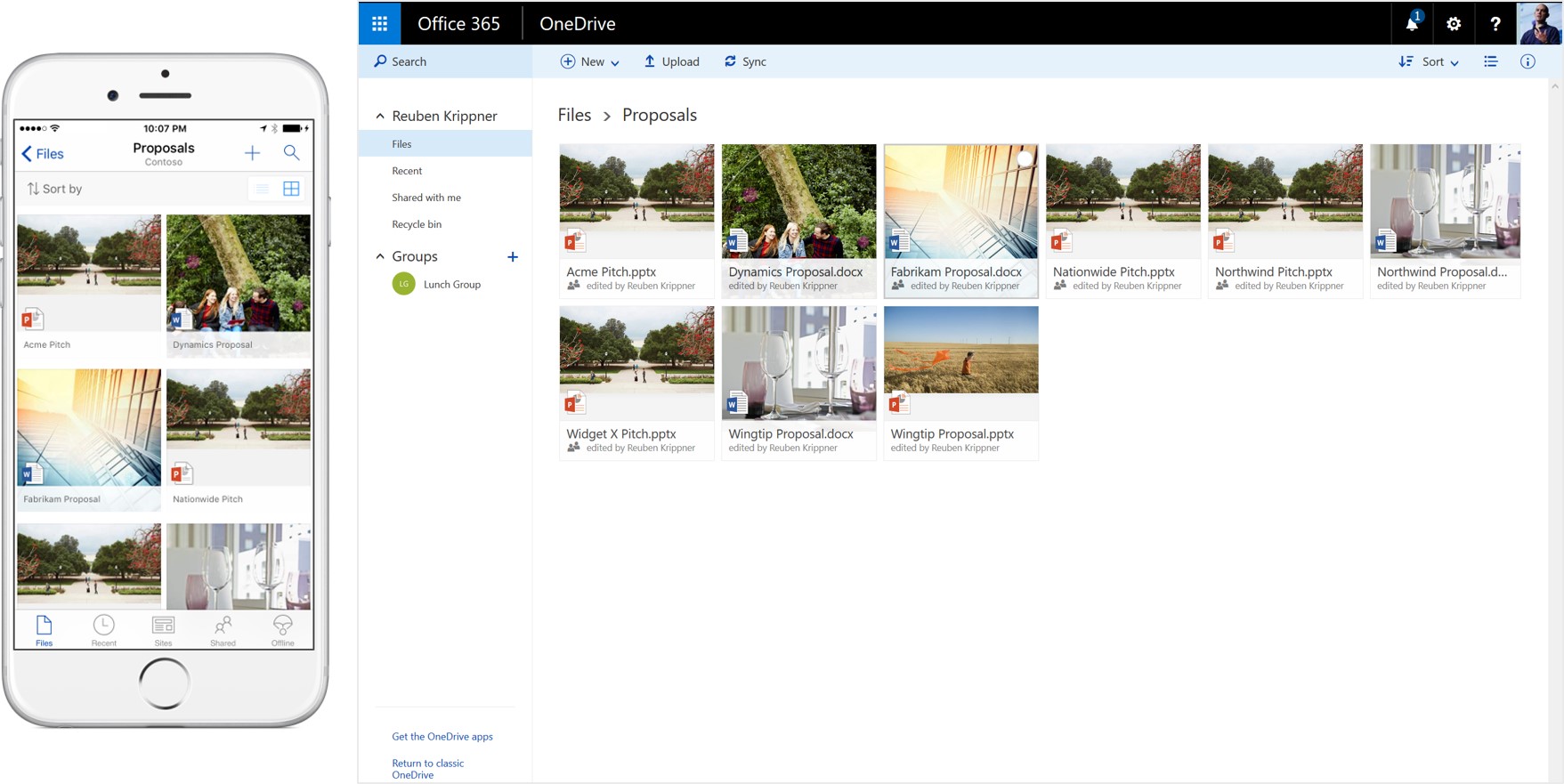 2016 May 4 Future of SharePoint -New UI for file folder in OneDrive for Business iOS_browser