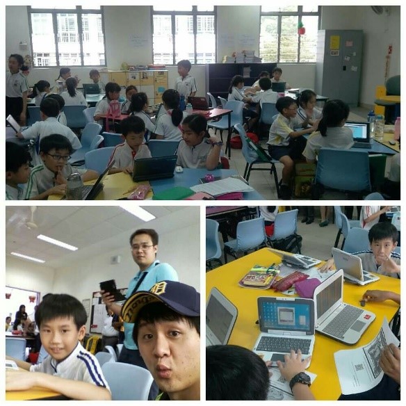 싱가포르 미래학교를 견학중인 이상민 선생님