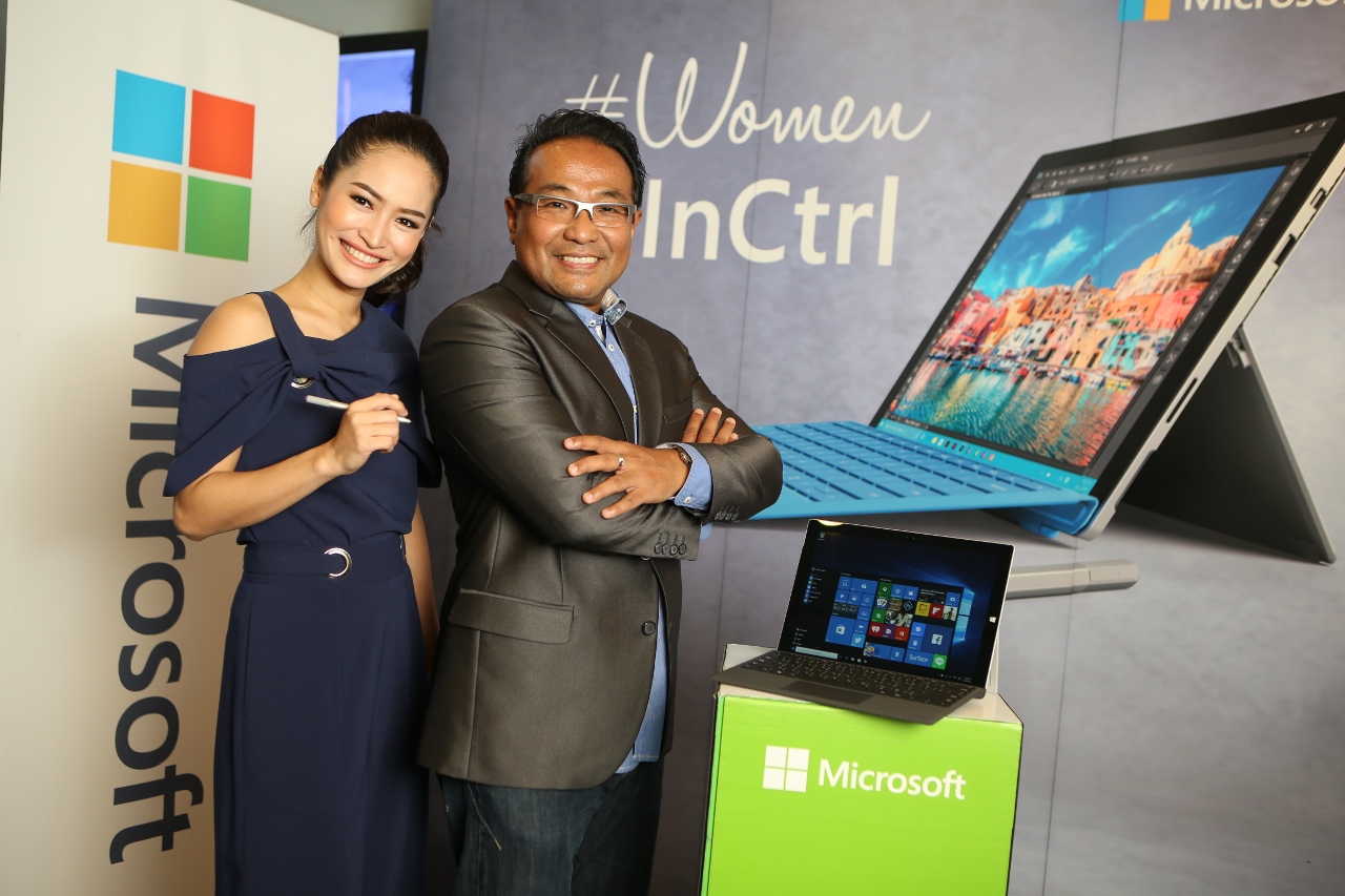 Ployphan Dyrendal and Rachod Isarankura Na Ayuthaya, Windows and Surface Client Business Group Lead, Microsoft (Thailand) Limited at #WomenInCtrl event