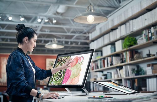 Surface Studio provides multi-angle control which is the best partner of creators.