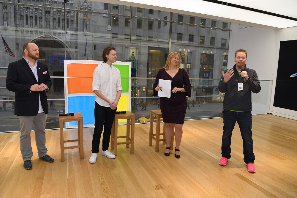 Tabor Robak art installation unveiling at flagship Microsoft Store