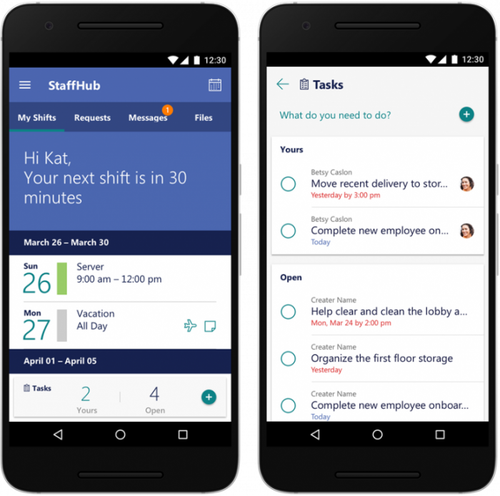 Новое представление задач в StaffHub доступно на Android и iOS