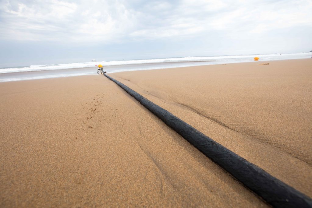 Image of Marea cable laid across shore and into the water