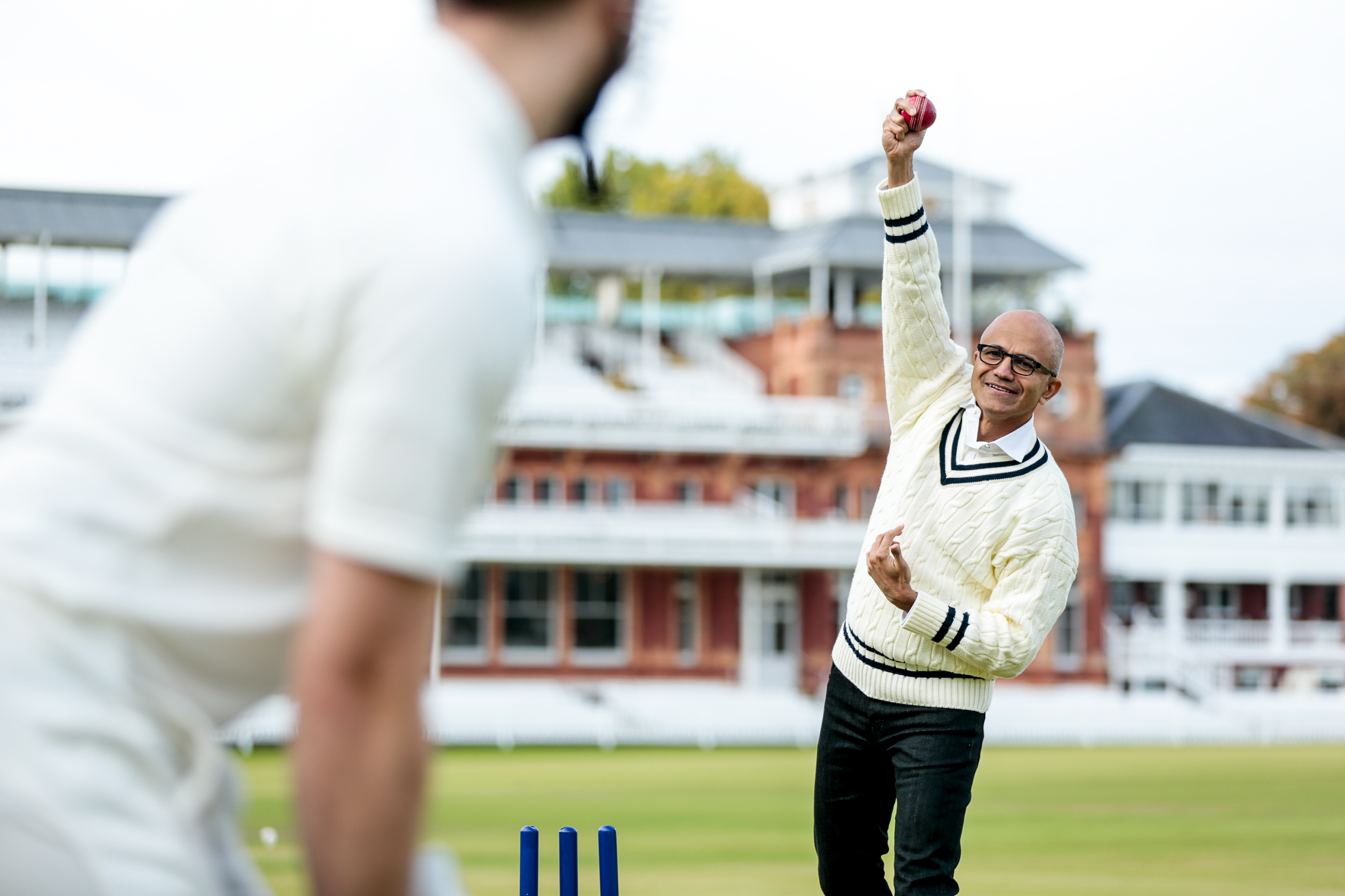 Microsoft CEO Satya Nadella bowls at Lord's, as he reflects on the impact of cricket in “Hit Refresh”