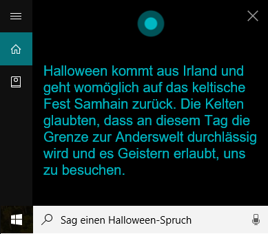 Cortana Halloween Wissen