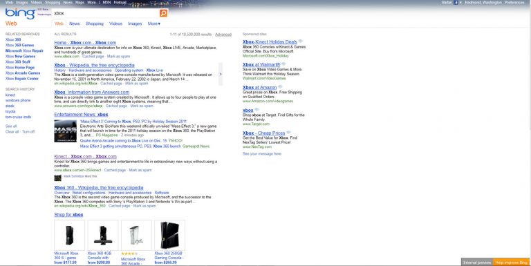 Bing search results will now show which links on the main results page have been “liked” by a person’s Facebook friends.