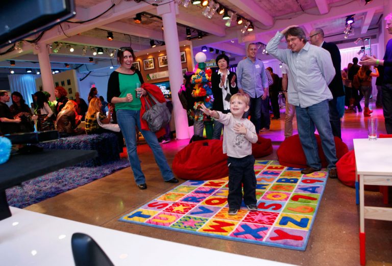Children of all ages experience a new way to learn through play with Kinect for Xbox 360 as they try out titles from Microsoft's latest partnerships with Sesame Workshop and National Geogaphic, Tuesday, Oct. 18, 2011 in New York.