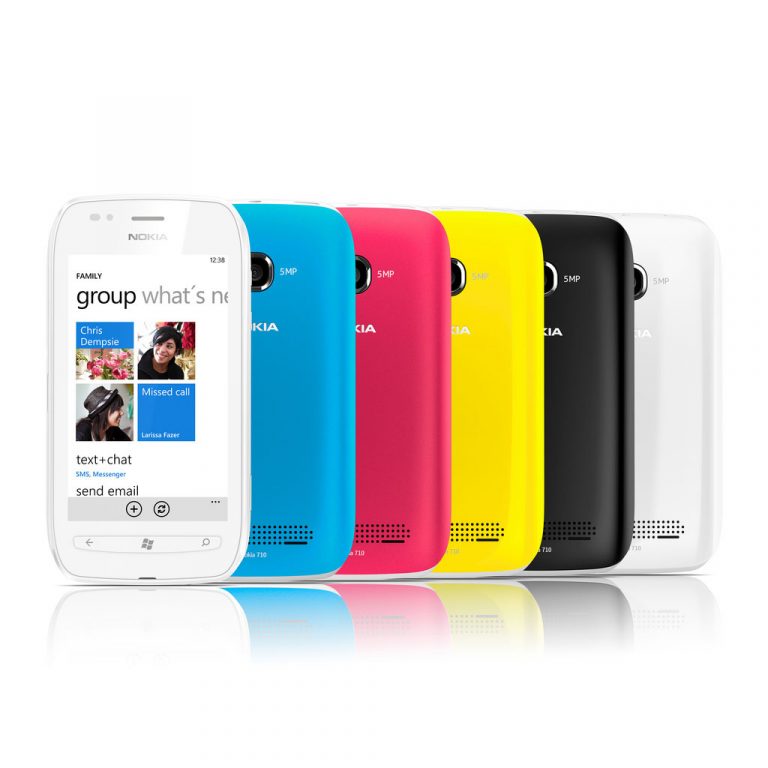 The colorful and affordable Nokia Lumia 710 is available in black and white with exchangeable black, white, cyan, fuchsia and yellow back covers. Powered by Windows Phone, the phone is designed for instant social and image sharing, featuring Web browsing via Internet Explorer 9.