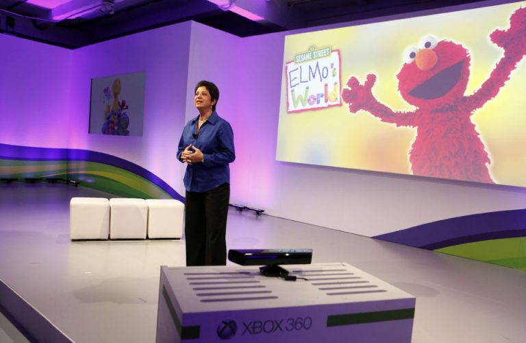 Rosemarie Truglio, Ph.D., of Sesame Workshop, unveils a new way to learn through play with Kinect for Xbox 360 as she speaks about Sesame Workshop's partnership with Microsoft.  New York City, Oct. 18, 2011.