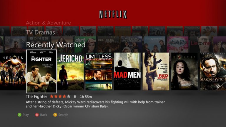 Instantly watch thousands of HD movies and TV shows from Netflix. Easily search for new movies by title or genre. Use Kinect for Xbox 360 to play, pause and rewind with the wave of a hand or the sound of your voice.
