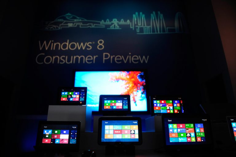 At the Windows 8 Consumer Preview event, in Barcelona, Spain, Microsoft showcased Windows 8 running on a wide range of new x86- and ARM-based reference hardware. Feb. 29, 2012.