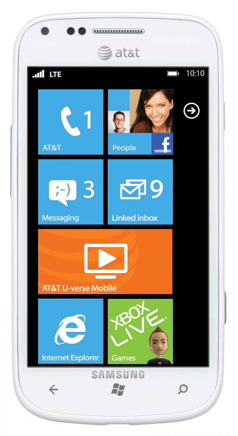 The Samsung Focus 2, Samsung's first 4G LTE Windows Phone, features a 4.0-inch Super AMOLED screen.