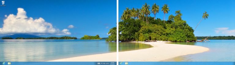 Windows 8 Release Preview works seamlessly with multiple monitors.