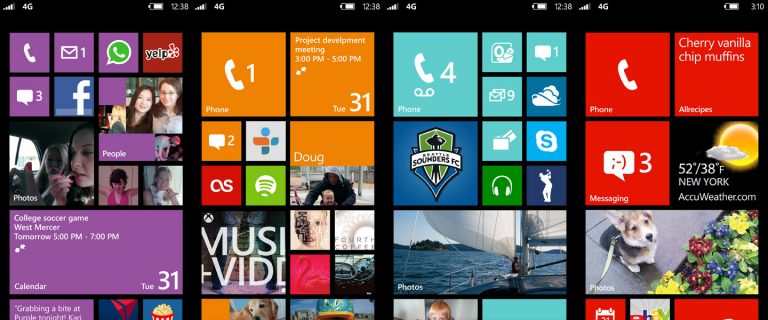 Personalize your start screen with a new palette of theme colors and three sizes of Live Tiles to choose from.