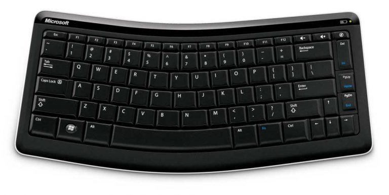 The Microsoft Bluetooth Mobile Keyboard 5000 makes it easy to take a keyboard with you that is comfortable to use and doesn’t impact productivity. It has a Comfort Curve layout that encourages natural posture.