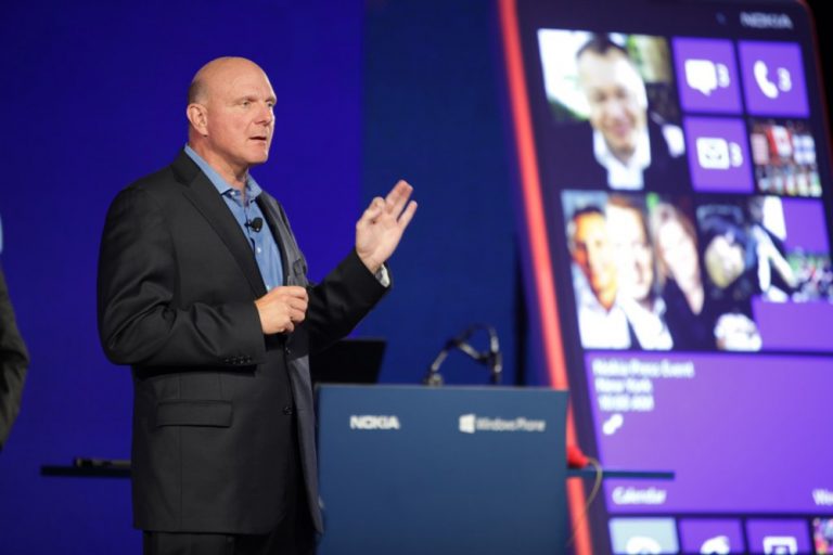 Steve Ballmer, CEO of Microsoft, makes an appearance at the Nokia press conference, where two new Windows Phones were unveiled featuring Live Tiles that are designed to bring you closer to the people and things that matter most.