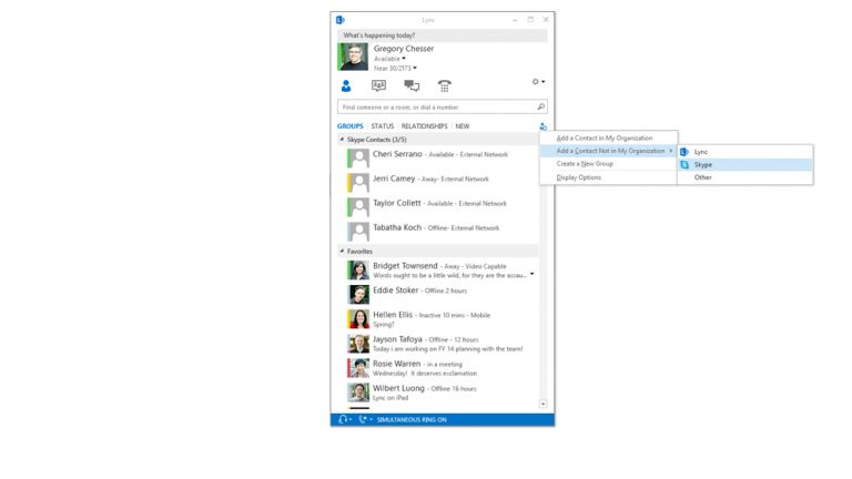 With Lync-Skype connectivity, Lync customers can add Skype contacts in a few easy steps.