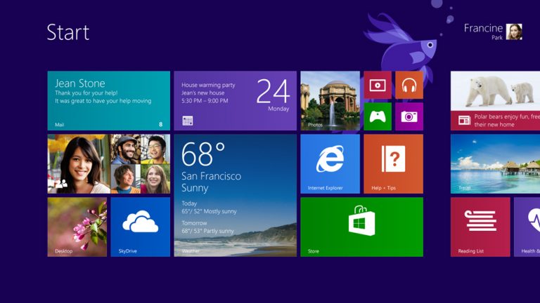 Your Start screen gets personalized with Windows 8.1.