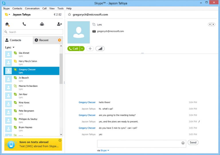 Lync-Skype connectivity allows Skype users to IM and call Lync contacts without leaving Skype.