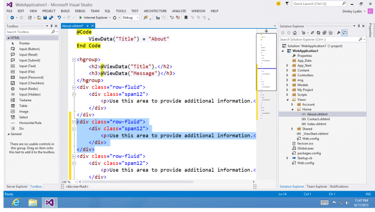 Visual Studio 2013 makes it easier for developers to create applications that span across mobile devices, client and the cloud.