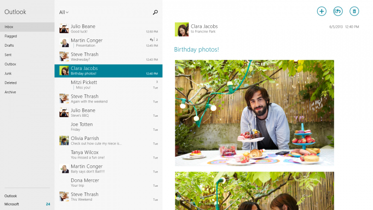 The updated Mail app and Outlook.com give you an amazingly powerful and personal mail experience