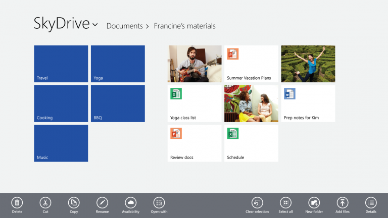 In Windows 8.1 Preview, SkyDrive is connected more deeply to your PC or tablet.