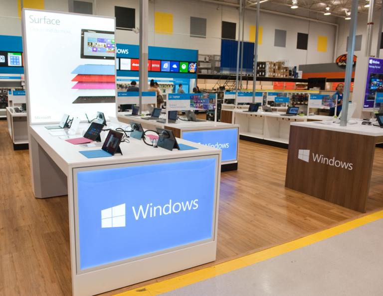 The Windows Store only at Best Buy features a dedicated display of Surface tablets. (Photos/Craig Lassig for Windows)