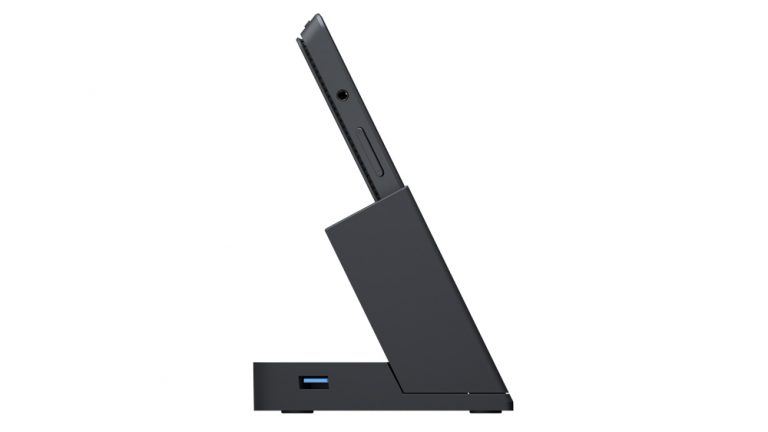 The Docking Station for Surface Pro lets you quickly connect Surface Pro and Surface Pro 2 to desktop PC peripherals in a single step, taking you from laptop to desktop in an instant. While Surface Pro or Surface Pro 2 is docked, it connects with an external monitor, Ethernet, speakers and power supply. PC peripherals connect via its one USB 3.0 port and three USB 2.0 ports.
