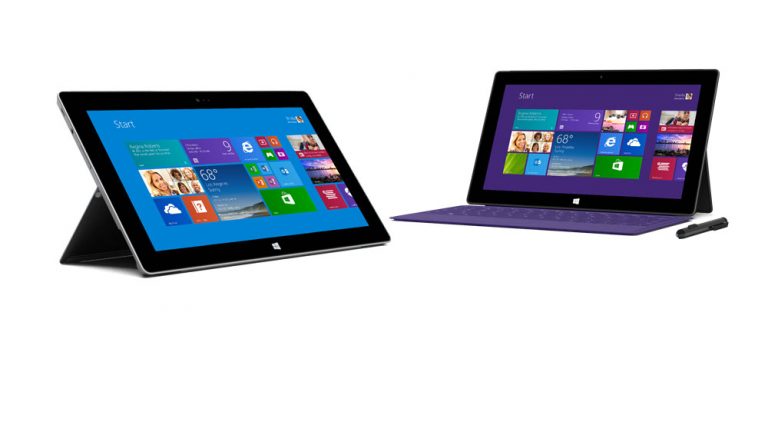 Surface family with Surface 2 and Surface Pro 2.