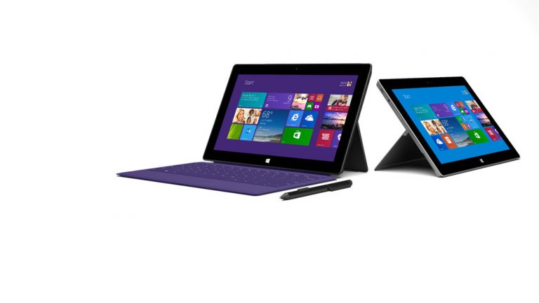 Surface family with Surface Pro 2 and Surface 2.