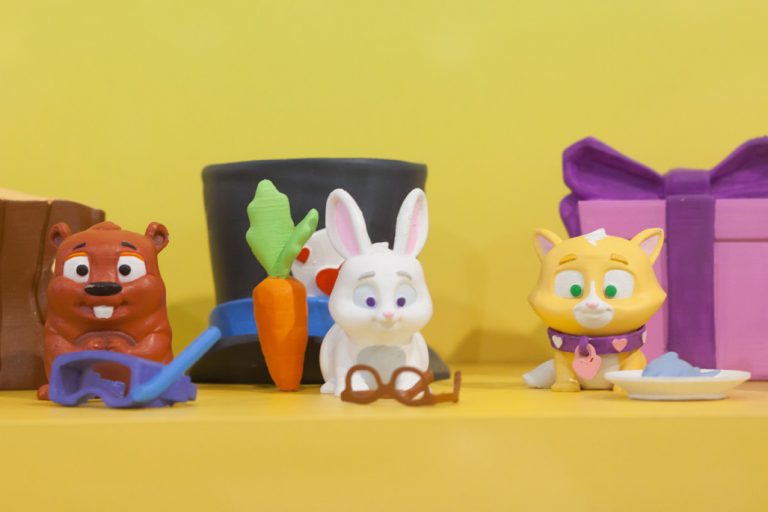 MakerBot displays a menagerie of beautifully painted, 3-D printed figures.