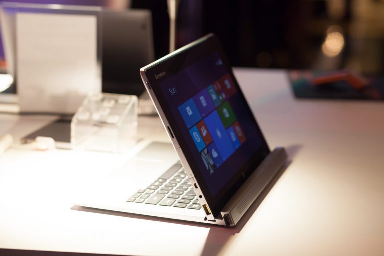 The Lenovo MIIX 2 10” on display at CES 2014 in Las Vegas.