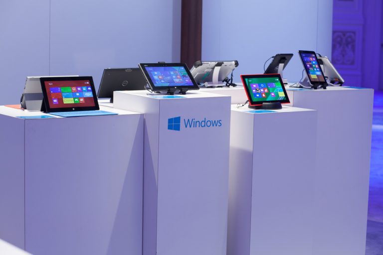 OEM partners are showcased in the Windows demo area at CES 2014 in Las Vegas.