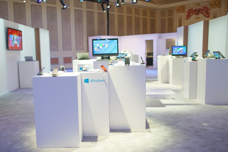 OEM partners are showcased in the Windows demo area at CES 2014 in Las Vegas.