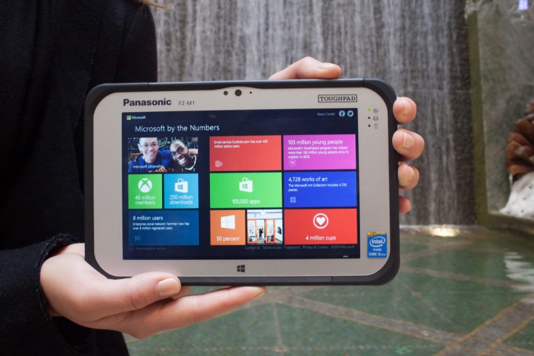 The ToughPad FZ-M1 was designed with “can-do” in mind. This tablet is both small and portable, and it’s ruggedized to take on almost any situation. Because the ToughPad FZ-M1 is built on a fourth-generation Intel Core i5 vPro processor, it can run any Windows app you want to throw at it. With a claimed eight hours of battery life, you can take this rugged PC with you anywhere and work with it all day without charging.
