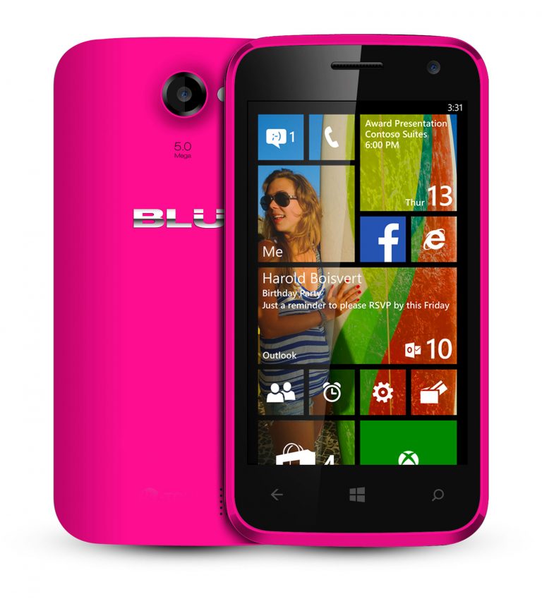 Presenting the new BLU 4" Windows Phone, seen on stage at the Microsoft Computex Keynote 2014.