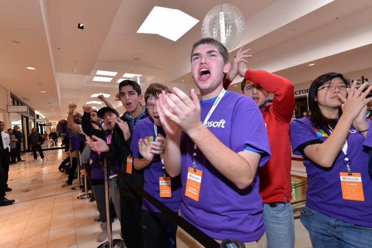 Microsoft opened its 110th store at Westfield Montgomery Mall in Bethesda, Md., on Saturday, Nov. 22, 2014.