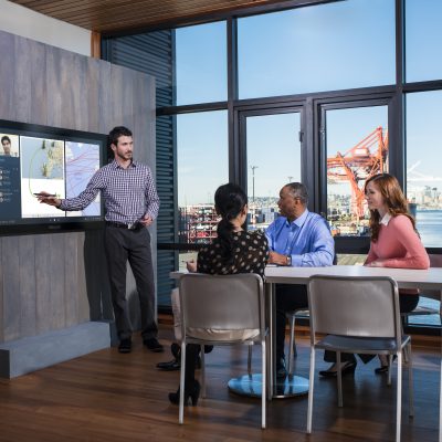 Re-imagine meetings with Surface Hub, the world’s first large-screen collaboration device designed for the way we want to work together.