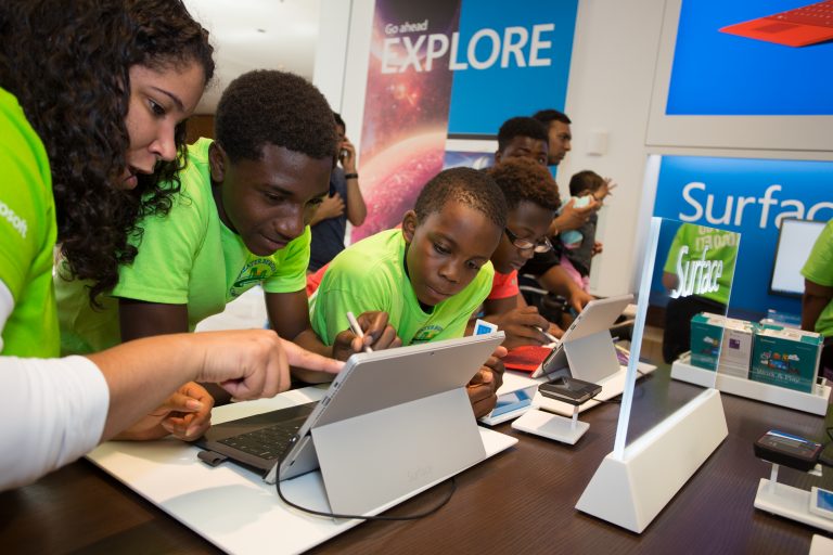 Customers tried out Surface devices at the newest Microsoft at Willowbrook Mall in Wayne, N.J., on June 13, 2015.