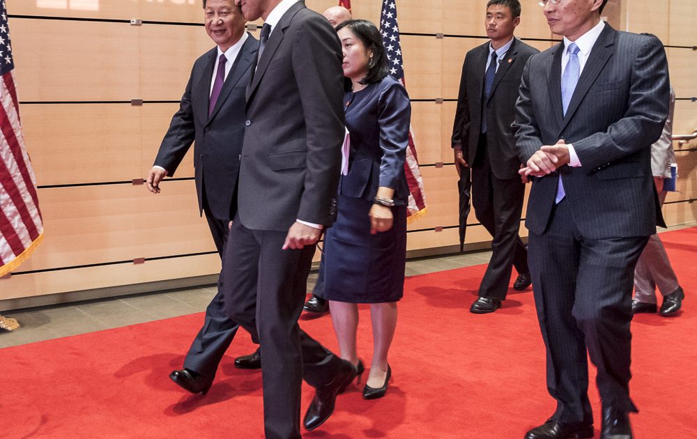 Microsoft CEO Satya Nadella chats with Chinese President Xi Jinping
