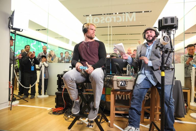 North Carolina Panther Greg Olsen, played Madden NFL 17 at the Microsoft Store at SouthPark (Charlotte, N.C.) on Nov. 8, 2016 for charity.